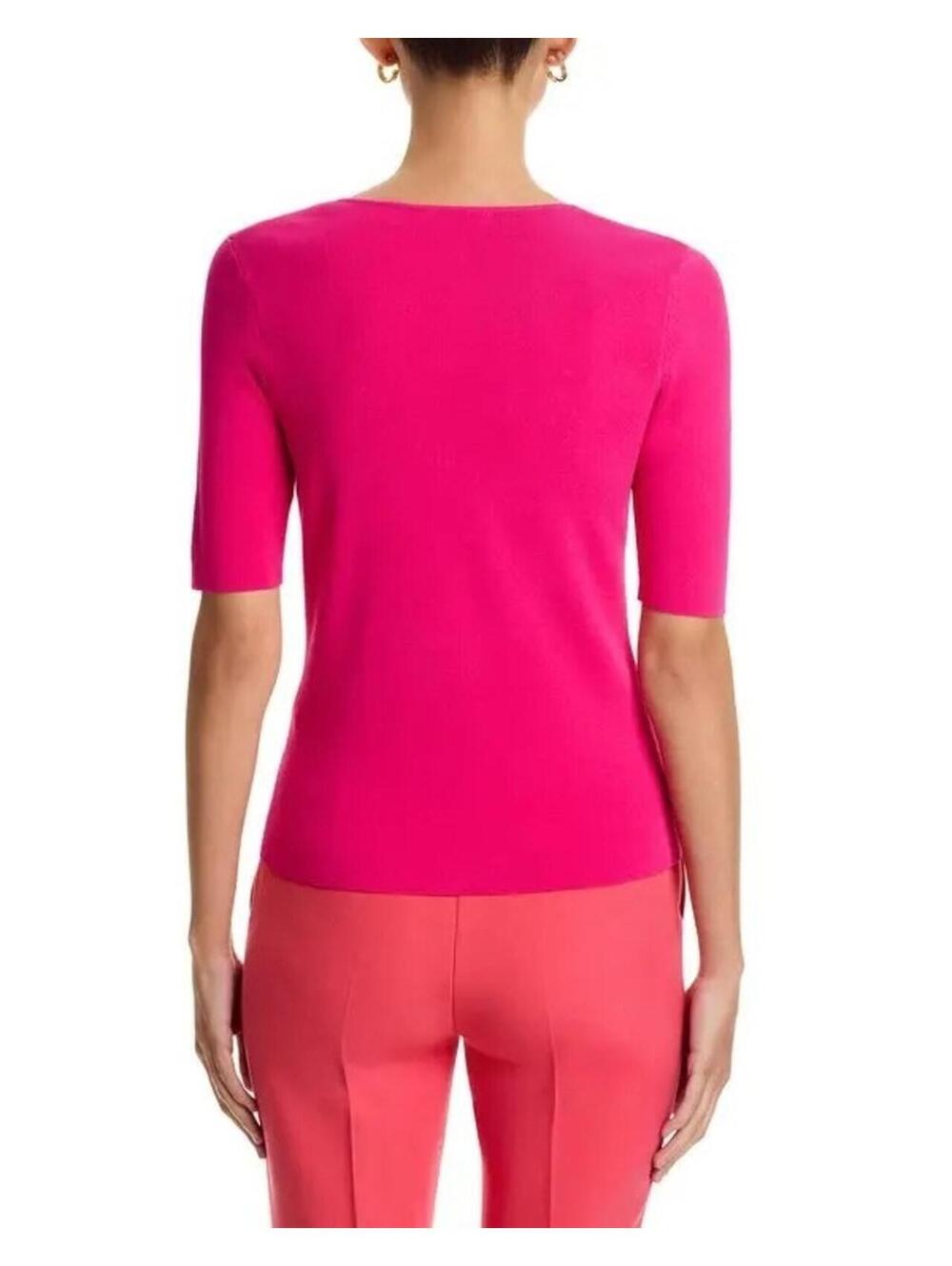 175$ Elie Tahari Jessica Sweetheart Sweater Women's Size M Luxury Pink - Picture 2 of 4